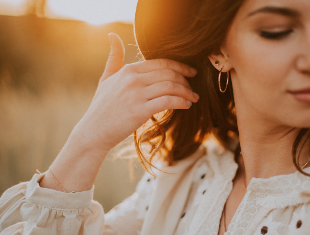 Gold Hoop Earrings worn